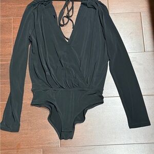 BCBGeneration Black Long Sleeve Bodysuit